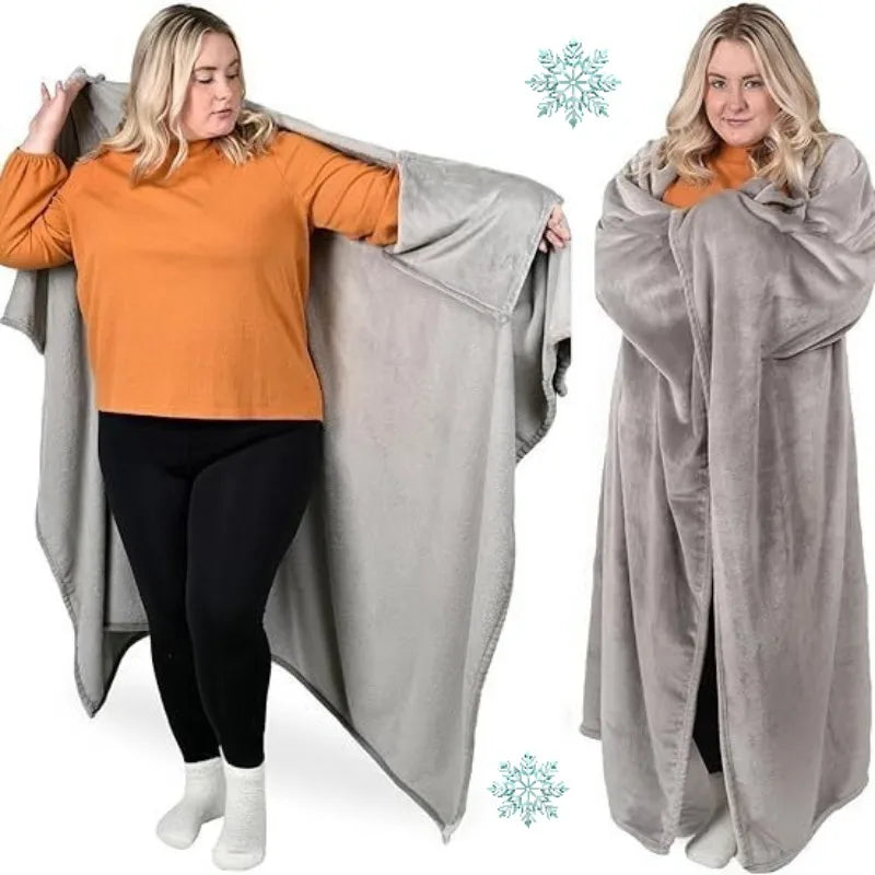 Wearable Blanket for Men and Women Throw Blanket and Poncho in One Fleece Blanket Air Conditioning Blanket Spring Throw Blanket
