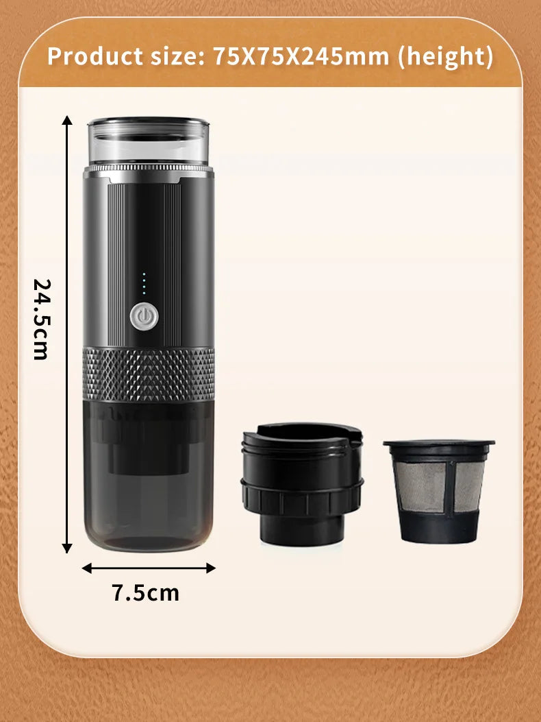 Portable Coffee Machine Coffee Maker Electric Capsule Ground Coffee Brewer Fit For Coffee Powder and Coffee Capsul Suitable