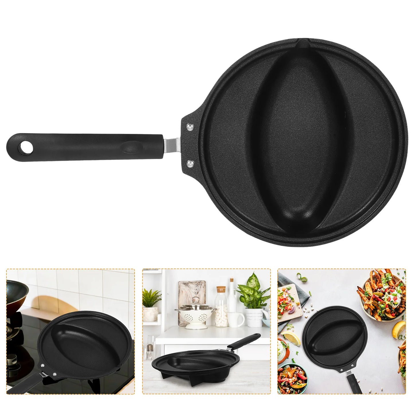 Nonstick Egg Frying Pan | Household Omelet Pan with Iron Handle | Easy-Clean for Breakfast Making Home Cooks/Breakfast Lovers
