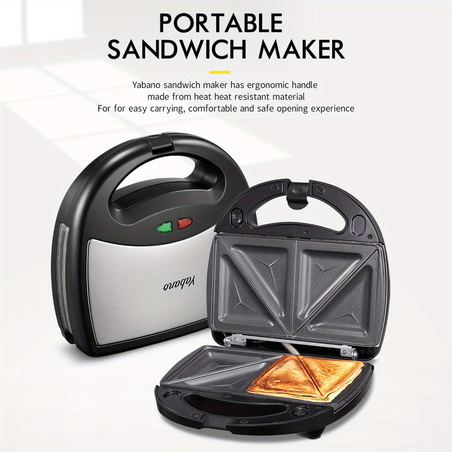 3-in-1 Yabano Sandwich Maker Plus | Waffle Maker, Panini Press & Toaster