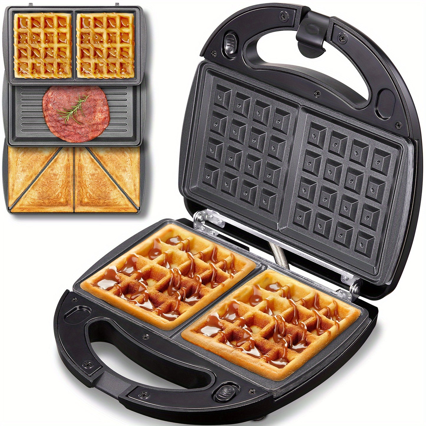 3-in-1 Yabano Sandwich Maker Plus | Waffle Maker, Panini Press & Toaster