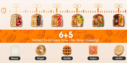 Digital 2-Slice Smart Toaster with Touch Screen & 7 Shade Levels | Stainless Steel