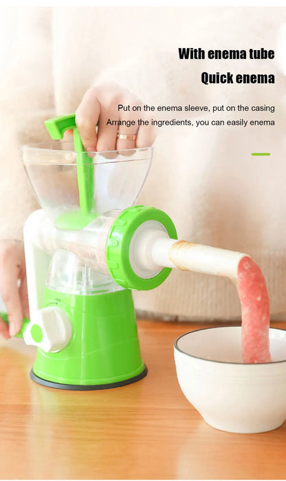 Meat Grinder Manual Processors Food Mincer Sausage Maker Stuffer Vegetable Chopper Blender Household Kitchen Enema Machine