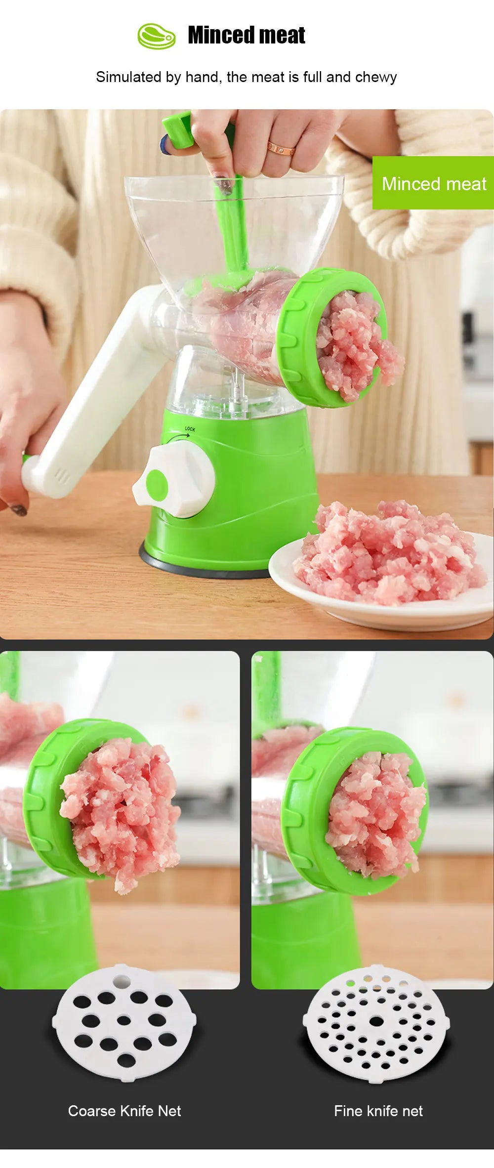 Meat Grinder Manual Processors Food Mincer Sausage Maker Stuffer Vegetable Chopper Blender Household Kitchen Enema Machine