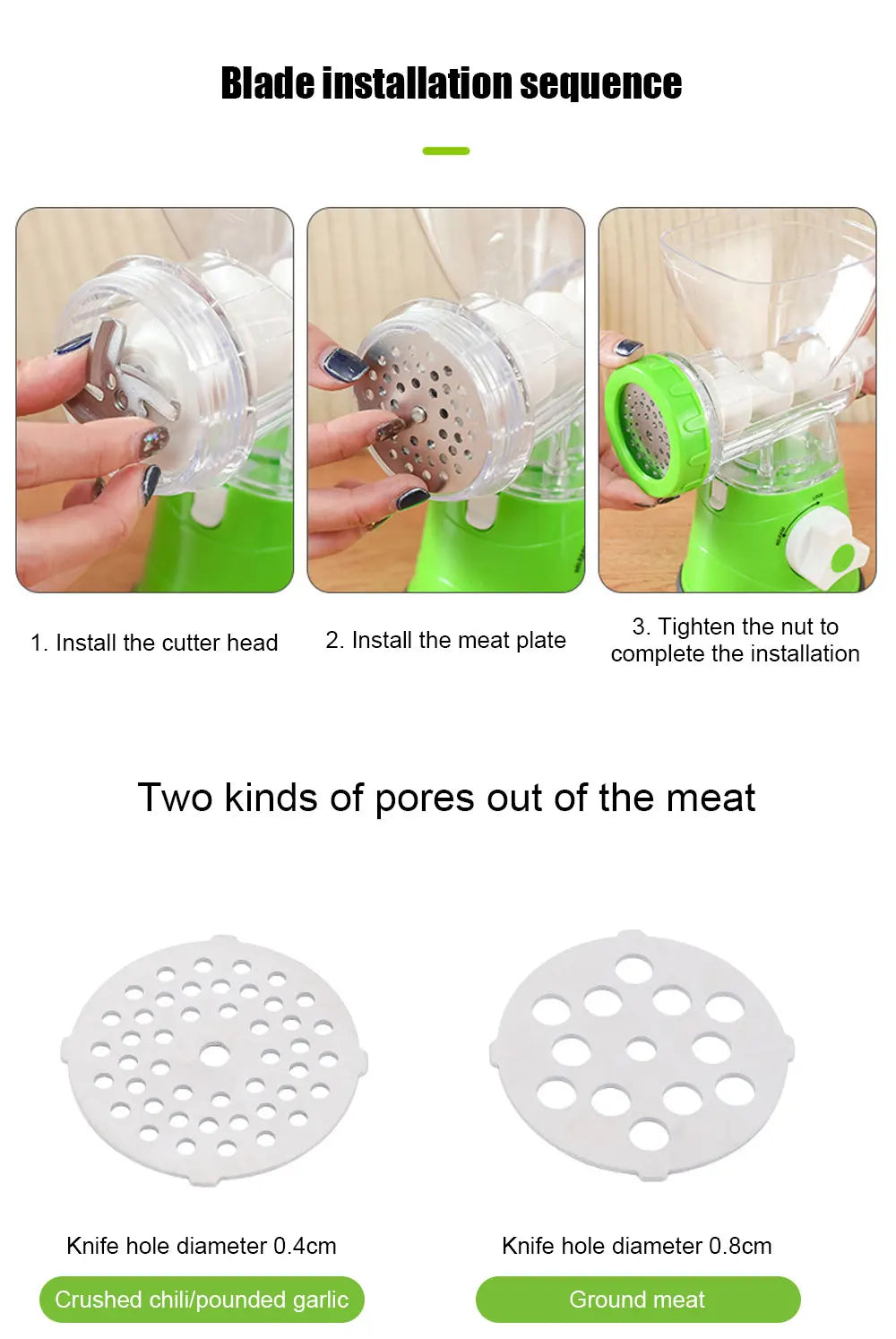 Meat Grinder Manual Processors Food Mincer Sausage Maker Stuffer Vegetable Chopper Blender Household Kitchen Enema Machine