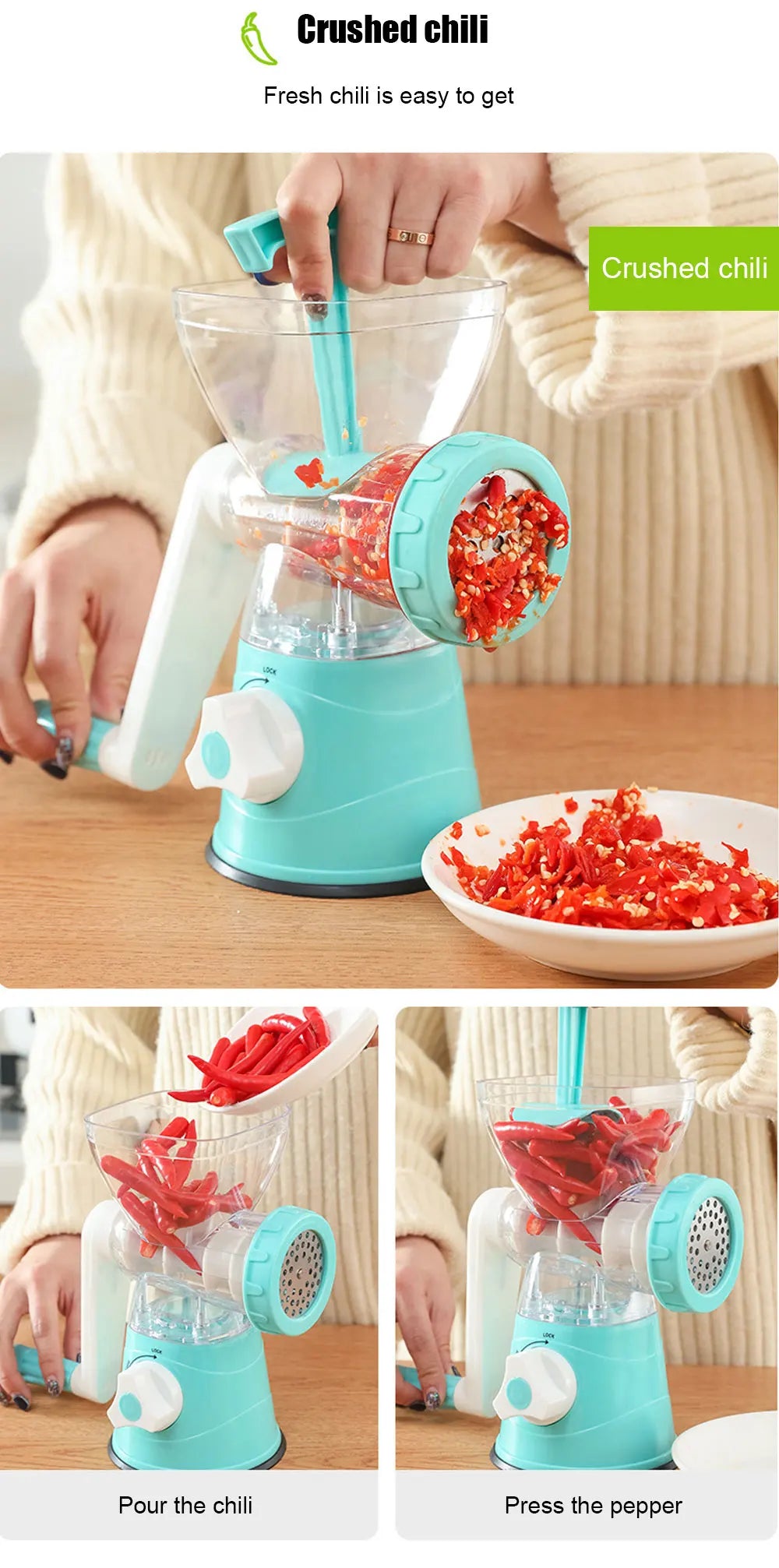 Meat Grinder Manual Processors Food Mincer Sausage Maker Stuffer Vegetable Chopper Blender Household Kitchen Enema Machine