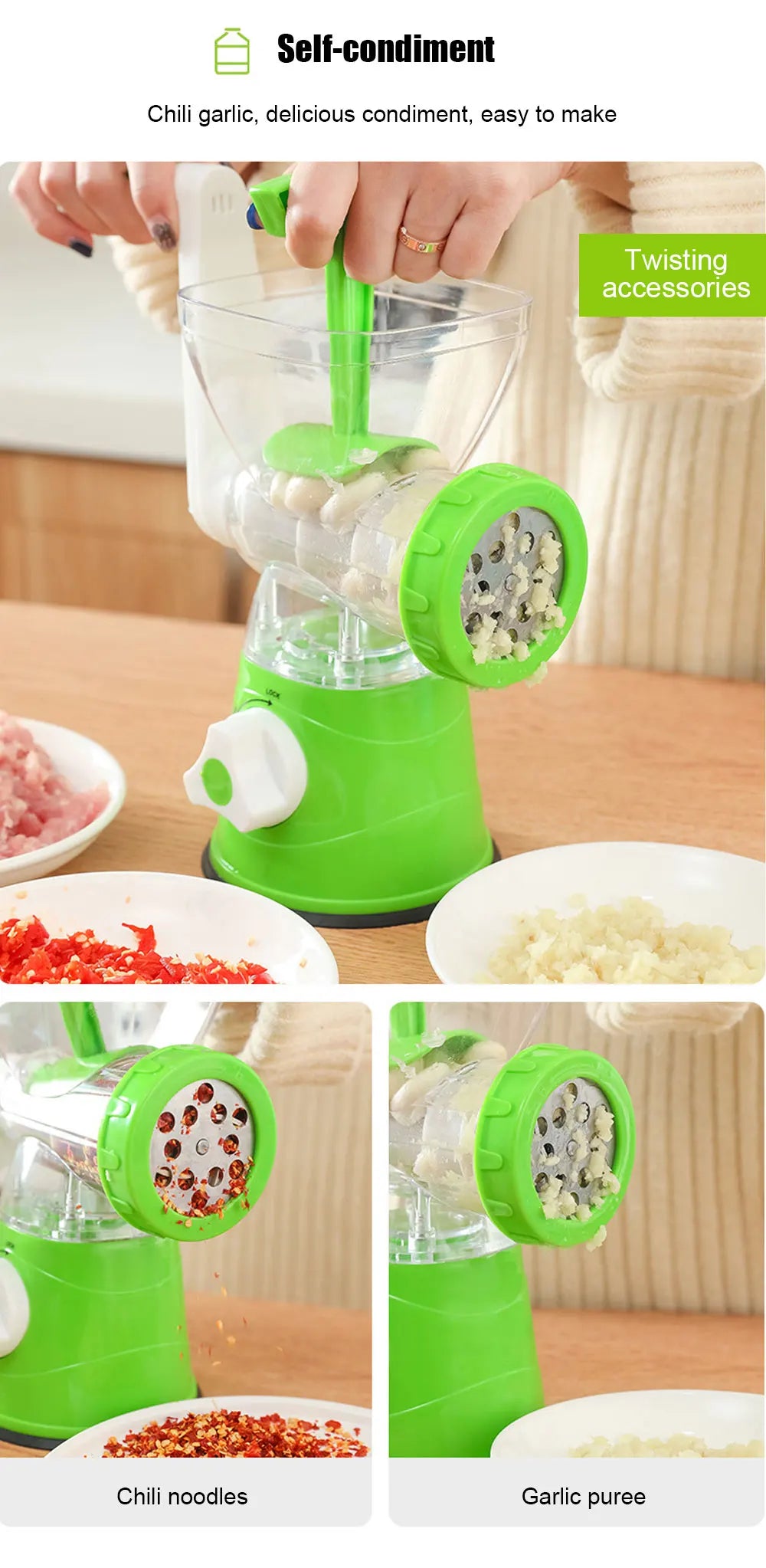 Meat Grinder Manual Processors Food Mincer Sausage Maker Stuffer Vegetable Chopper Blender Household Kitchen Enema Machine