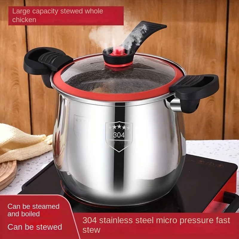 304 Stainless Steel Pressure Cooker – Fast Cooking, Non-Stick, Dishwasher Safe