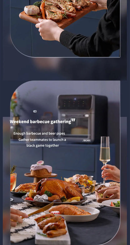 10L Large Capacity Electric Air Fryers Oil-free Automatic Household Kitchen Oven Deep Fryer