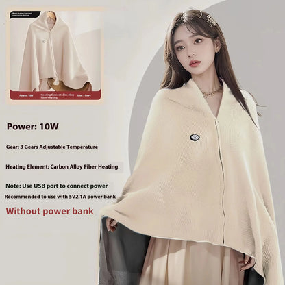 USB Electric Blanket Electric Heated Blanket Heating Usb Powered Heating Shawl Wraps for Women Wearable Heated Throw Blanket