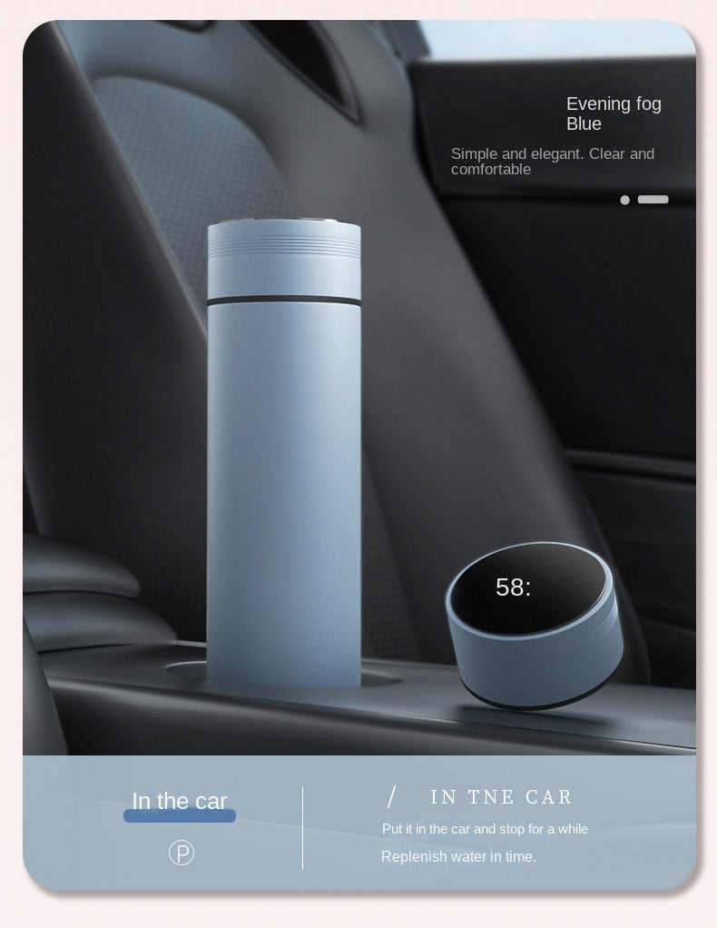 480ml Smart Thermos Cup 304 Stainless Steel Smart Temperature Display Waterproof Double-wall Vacuum Thermos Cup