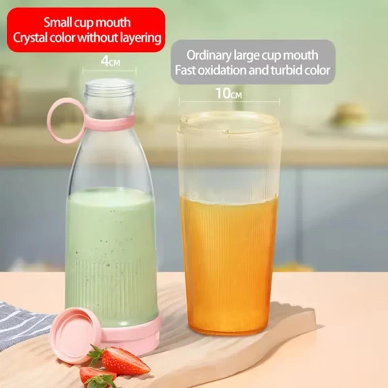 Electric Juicer Cup 6 Blades Blender Milkshake Machine USB Portable Fruit Milk Mixing Tool Mini Fresh Juice Blender