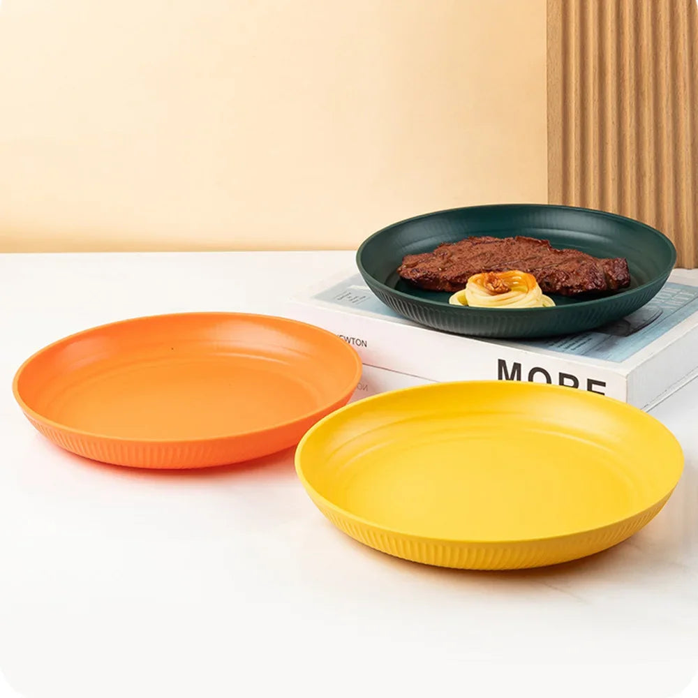 8-Piece Wheat Straw Dinner Plate Set