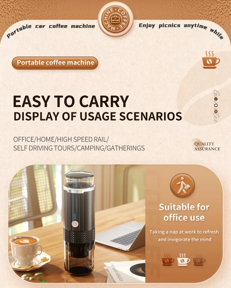 Portable Coffee Machine Coffee Maker Electric Capsule Ground Coffee Brewer Fit For Coffee Powder and Coffee Capsul Suitable