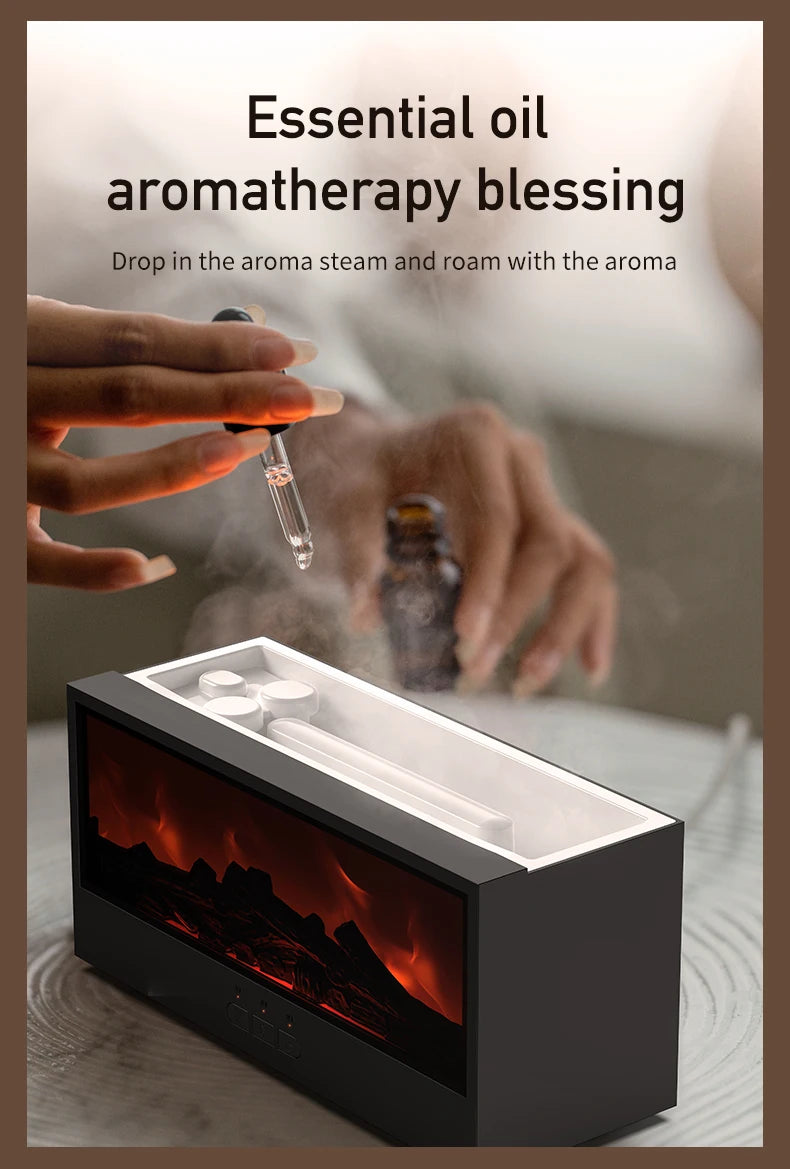 Flame-Effect Essential Oil Diffuser with Ultrasonic Cool Mist
