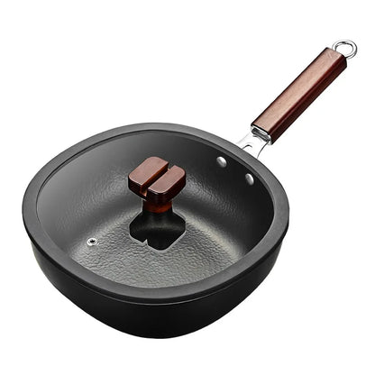 Small square pot induction cooker pot set household cooking flat bottom non-stick pan frying pan egg pan uncoated iron pot