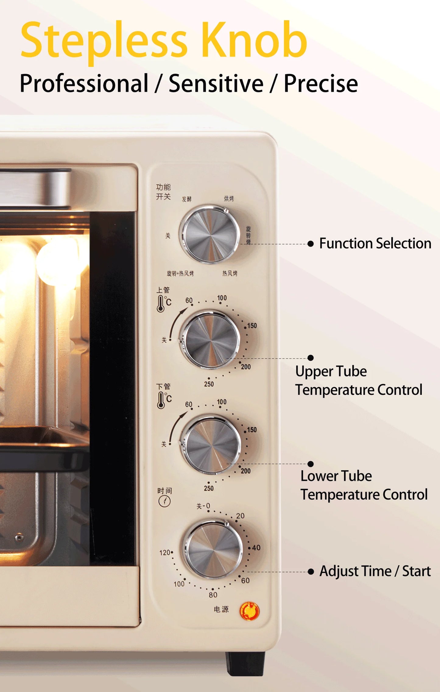 SUNATUR 2200w hot air circulation oven small commercial baking pizza toaster oven  60L Electric table oven household pastry oven