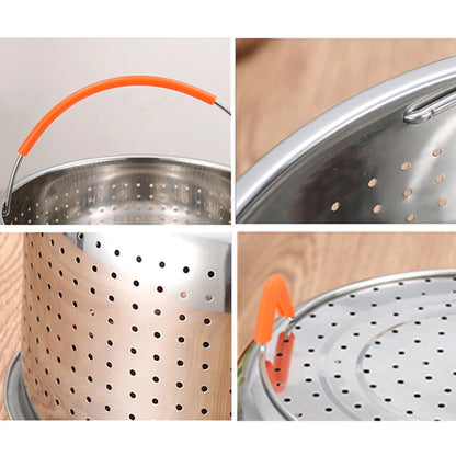 2-8L Stainless Steel Steamer Basket Instant Pot Accessories Instant Cooker with Silicone Covered Handle Draining Steam Basket
