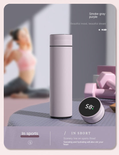 480ml Smart Thermos Cup 304 Stainless Steel Smart Temperature Display Waterproof Double-wall Vacuum Thermos Cup