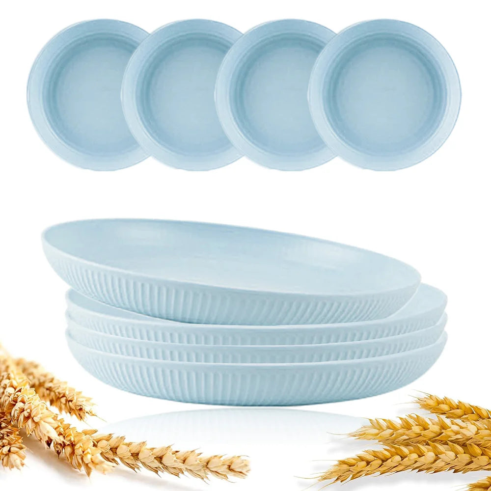 8-Piece Wheat Straw Dinner Plate Set
