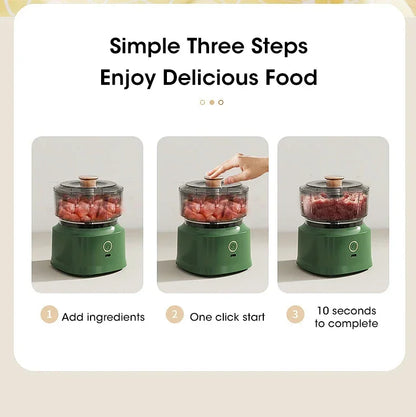 Electric Meat Grinder Garlic Blender Kitchen Food Crushing Multi-function Stirring Vegetable and Meat Mash Usb Charging 350ml