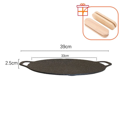 Oil Frying Baking Pan Non-stick Cooking Pans Round Griddle Grill Pan With Handle Outdoor Travel Camping Frying Pan BBQ Accessory