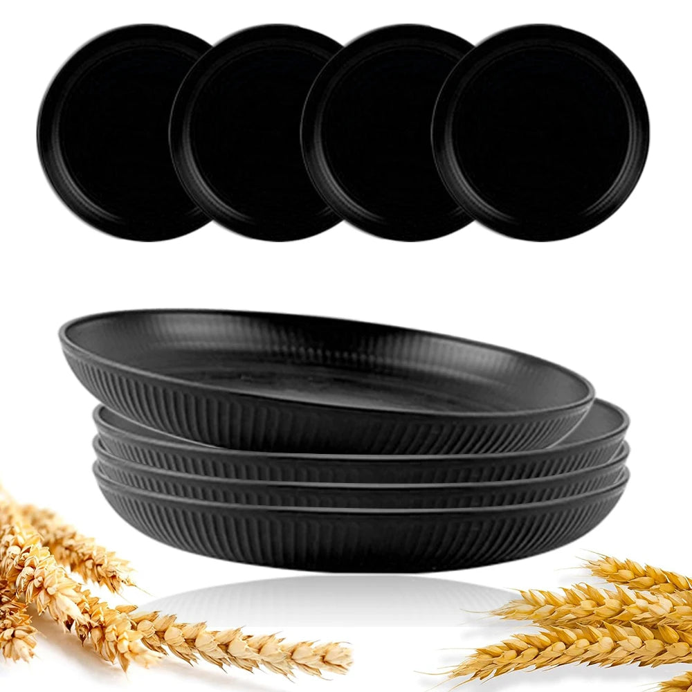 8-Piece Wheat Straw Dinner Plate Set