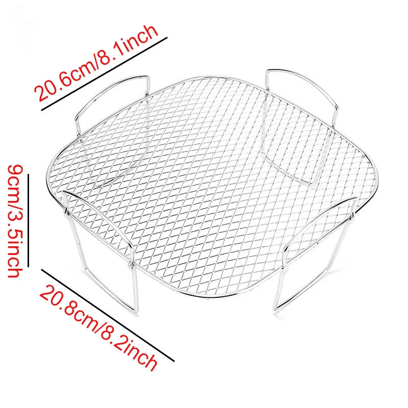 Air Fryer Baking Rack Metal Square/Round/Rectangle Oven Grill Racks Airfryer Accessories for Cosori,Instant Vortex,Gourmia,Foodi