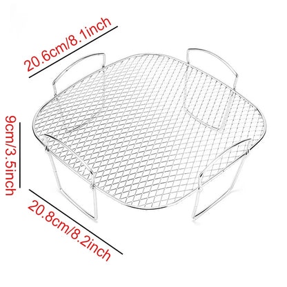 Air Fryer Baking Rack Metal Square/Round/Rectangle Oven Grill Racks Airfryer Accessories for Cosori,Instant Vortex,Gourmia,Foodi
