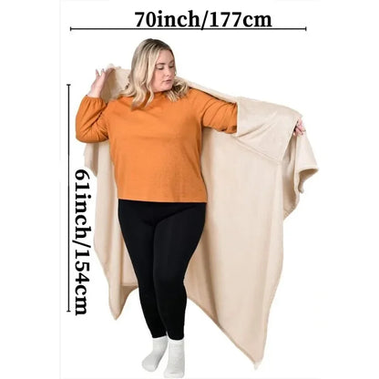 Wearable Blanket for Men and Women Throw Blanket and Poncho in One Fleece Blanket Air Conditioning Blanket Spring Throw Blanket