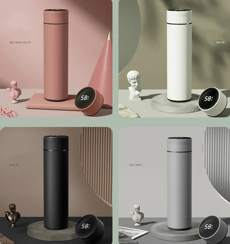 500ml Stainless Steel Thermos Cup with Temperature Display Outdoor Vacuum Insulated Divided Bottle Travel Mug Fathers Day Gift