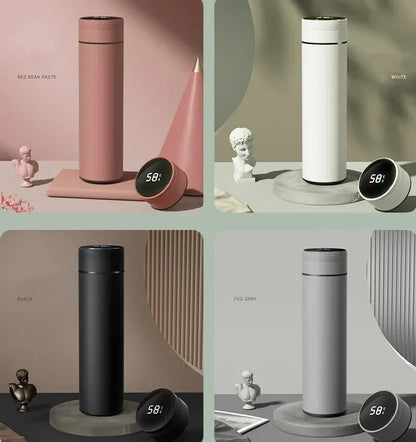 500ml Stainless Steel Thermos Cup with Temperature Display Outdoor Vacuum Insulated Divided Bottle Travel Mug Fathers Day Gift