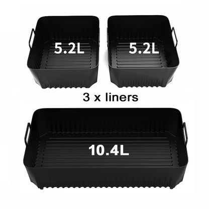 Hot Rectangle Air Fryer Silicone Liners for Ninja DZ071/AF500UK Air Fryer Basket Replacement Dishwasher Safe Air Fryer Liners