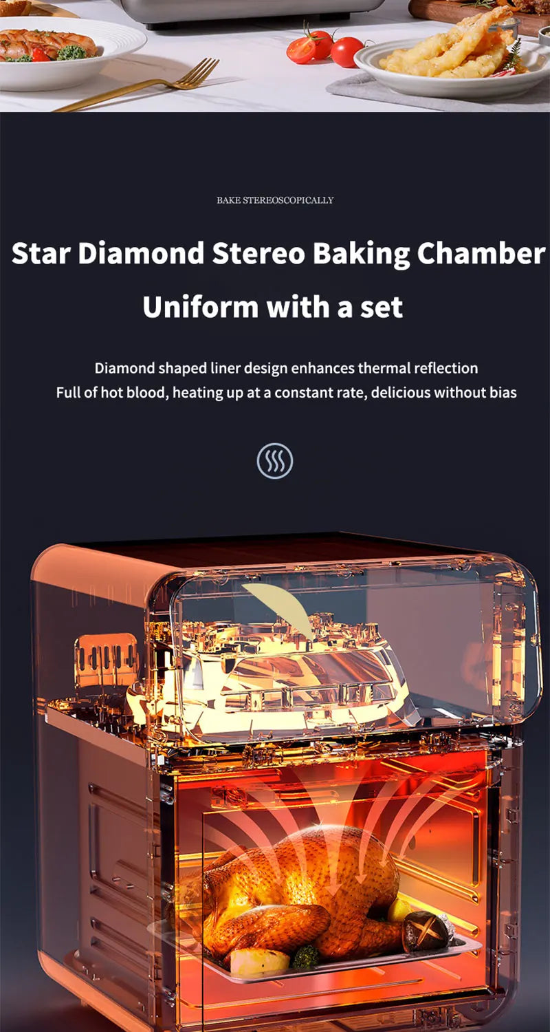 10L Large Capacity Electric Air Fryers Oil-free Automatic Household Kitchen Oven Deep Fryer