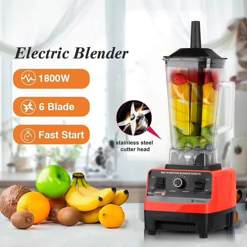 4500W Heavy Duty Commercial Home Blender Stationary Mixer Food Processor Ice Smoothies for Kitchen High Power Juicer Blender