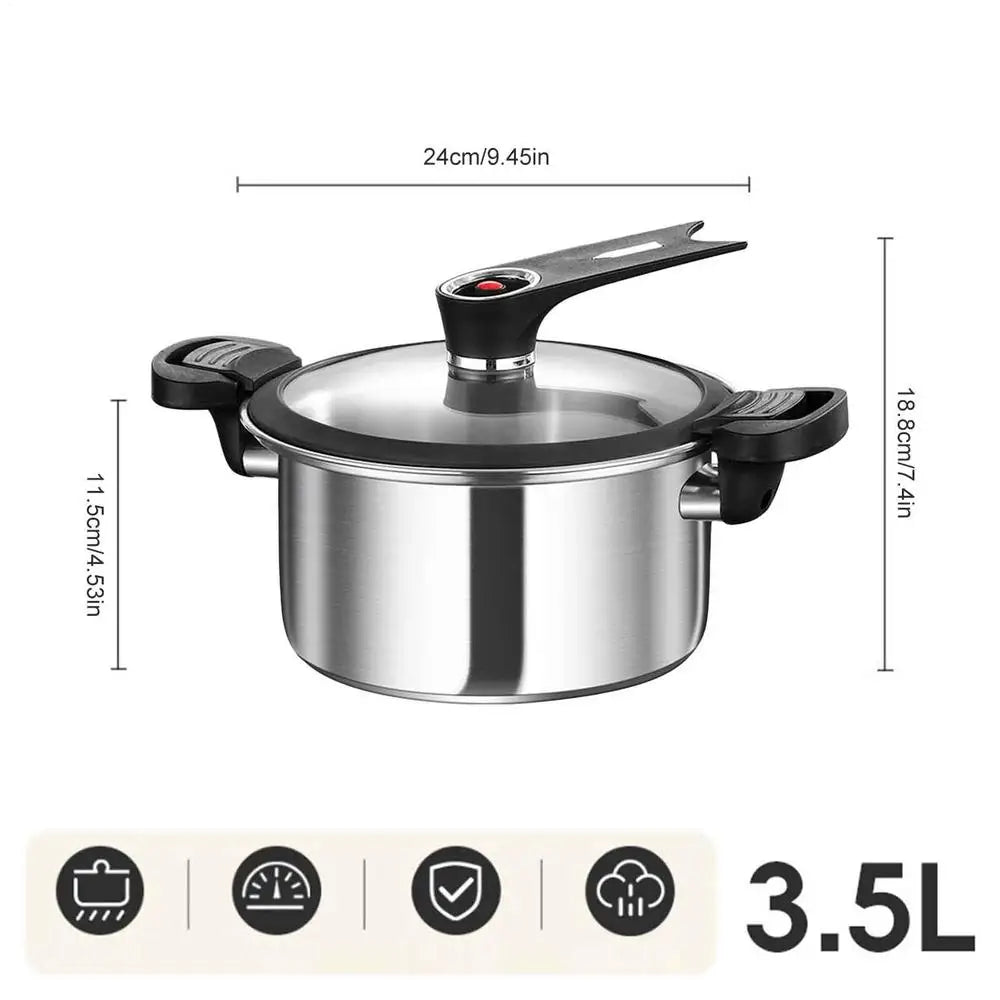 Portable Stainless Steel Pressure Cooker – Fast Cooking Multifunctional Stew Pot for Kitchen