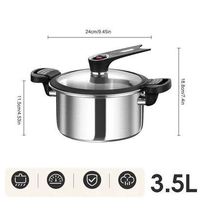 Portable Stainless Steel Pressure Cooker – Fast Cooking Multifunctional Stew Pot for Kitchen