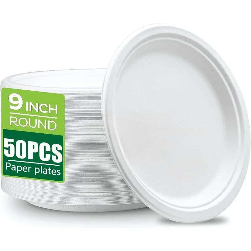 Premium Disposable Paper Plates – Pack of 50