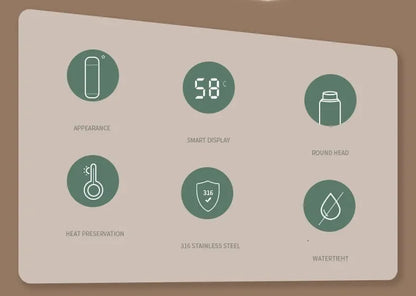 500ml Stainless Steel Thermos Cup with Temperature Display Outdoor Vacuum Insulated Divided Bottle Travel Mug Fathers Day Gift