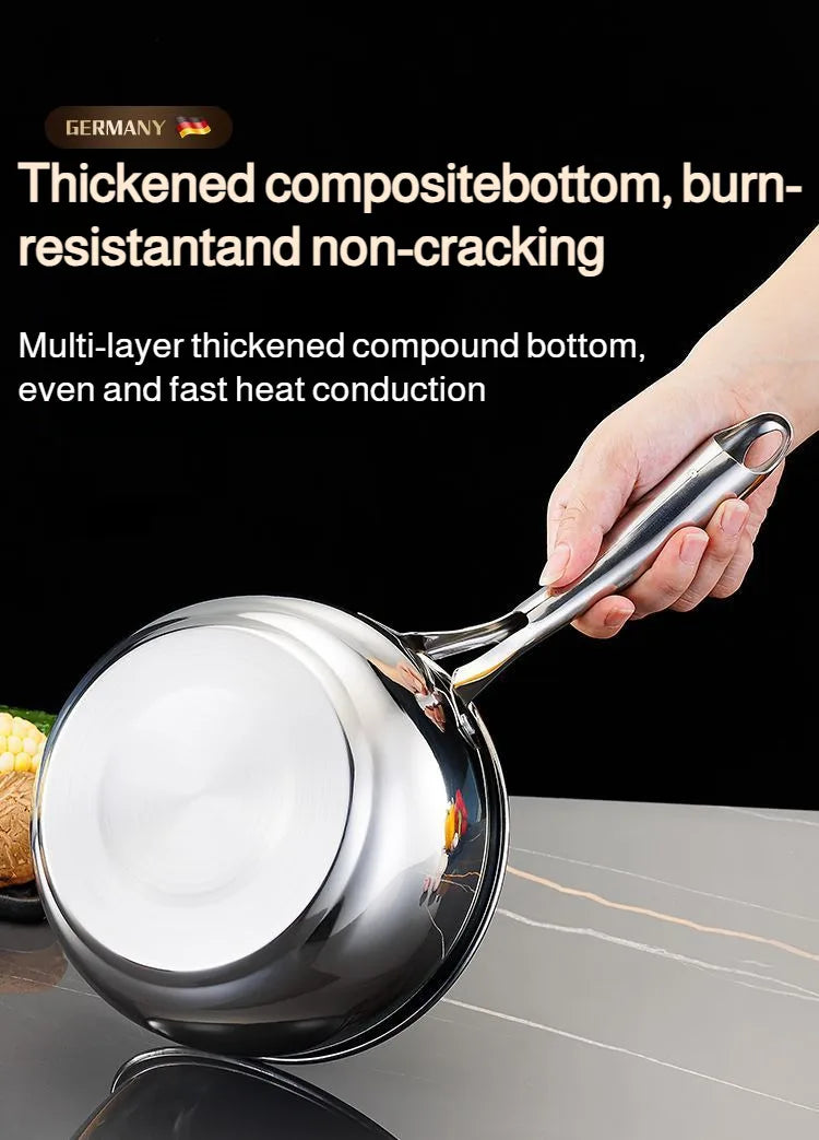 Stainless Steel Small Soup Pot Instant Noodle Cooking Pot for Induction Cooker Baby Foods Pot with Handle Kitchen Baking Tools