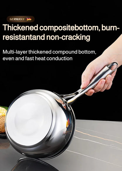 Stainless Steel Small Soup Pot Instant Noodle Cooking Pot for Induction Cooker Baby Foods Pot with Handle Kitchen Baking Tools
