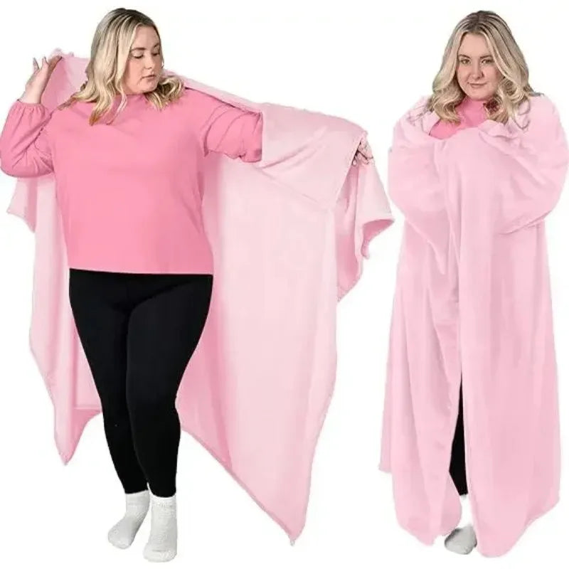 Wearable Blanket for Men and Women Throw Blanket and Poncho in One Fleece Blanket Air Conditioning Blanket Spring Throw Blanket
