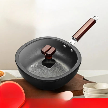 Small square pot induction cooker pot set household cooking flat bottom non-stick pan frying pan egg pan uncoated iron pot