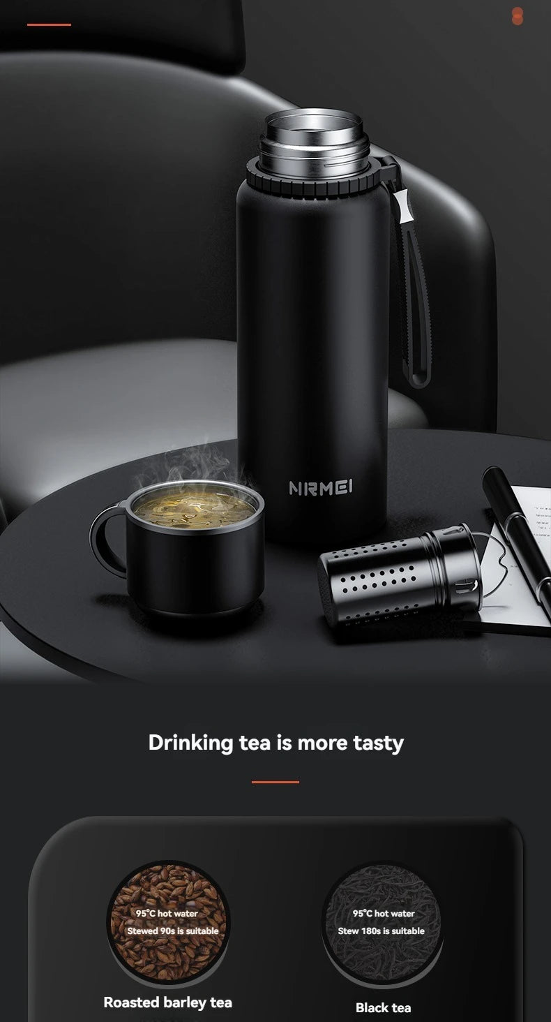 2L Thermos Insulated Water Bottle Hot Water Bottle Vacuum Flask Smart coffee drinkware cup Stainless Steel Double Wall Kettles