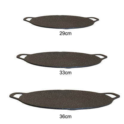 Oil Frying Baking Pan Non-stick Cooking Pans Round Griddle Grill Pan With Handle Outdoor Travel Camping Frying Pan BBQ Accessory