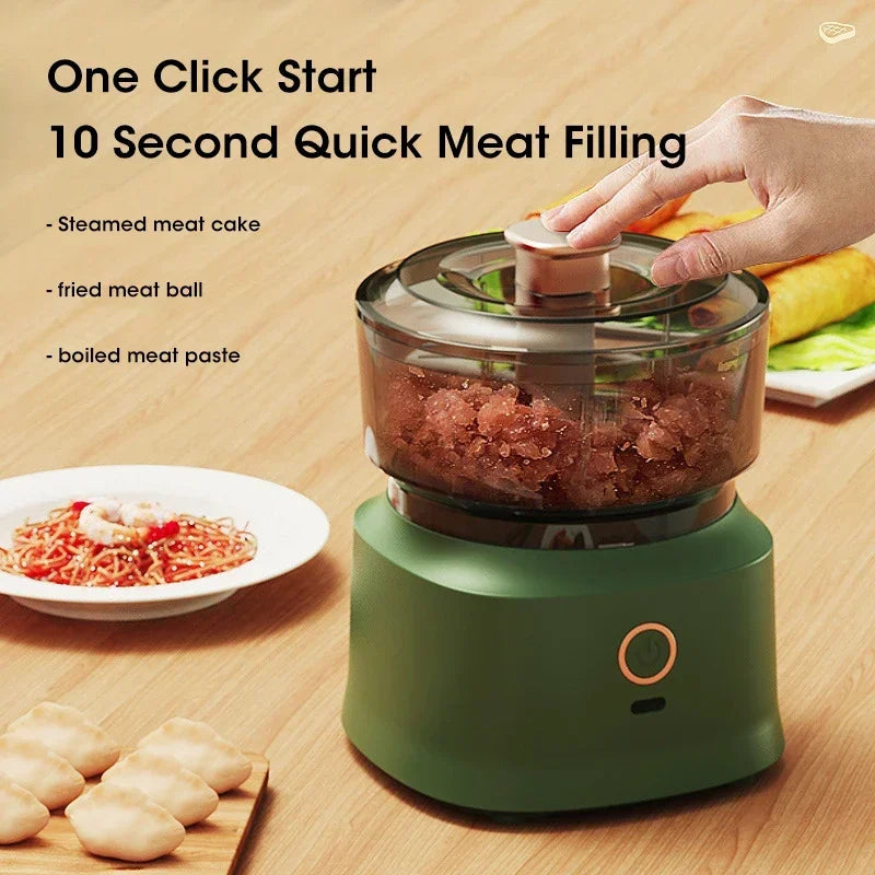 Electric Meat Grinder Garlic Blender Kitchen Food Crushing Multi-function Stirring Vegetable and Meat Mash Usb Charging 350ml
