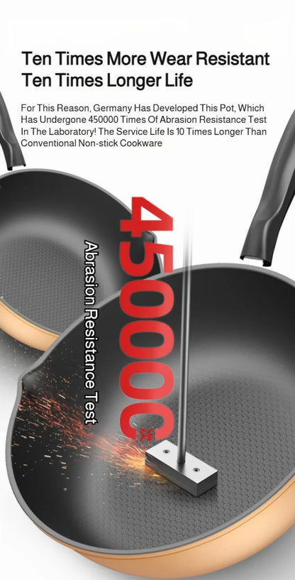 【Non-Stick Frying Pan】Honeycomb Pattern Nonstick Wok - Multi-Functional Fry Pan for All Stoves, Scratch-Resistant Coating