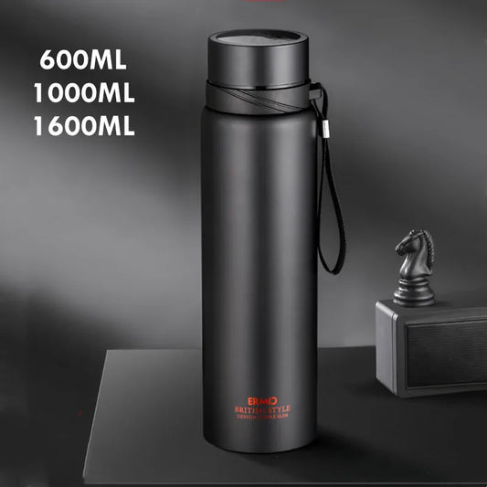 Double Stainless Steel Vacuum Flask With Filter Large Capacity Portable Sport Thermos Mug Coffee Tea Tumbler 1000ml/1600ml