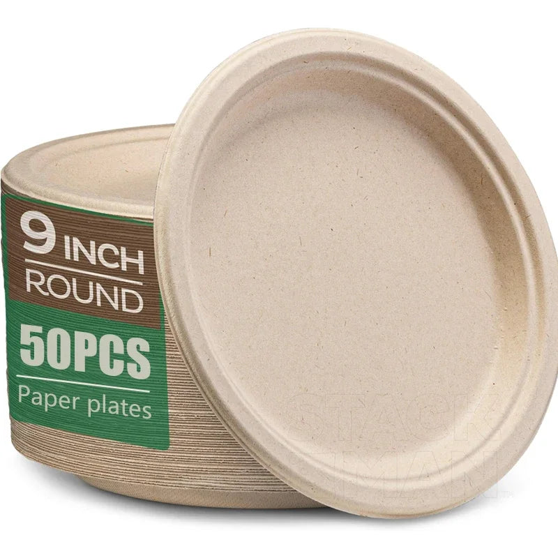 Premium Disposable Paper Plates – Pack of 50