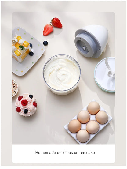 Electric Milk Frother Whisk USB Rechargeable Household Automatic Wireless Stand Mixer for Whipped Cream Food Blender